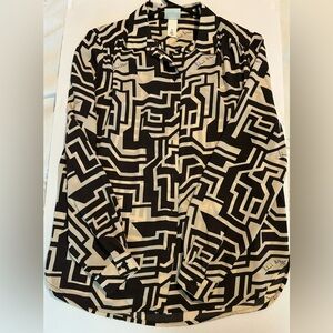 Richard Allen for H&M Women Long Sleeve Button Down Blouse Size 4 Career Office